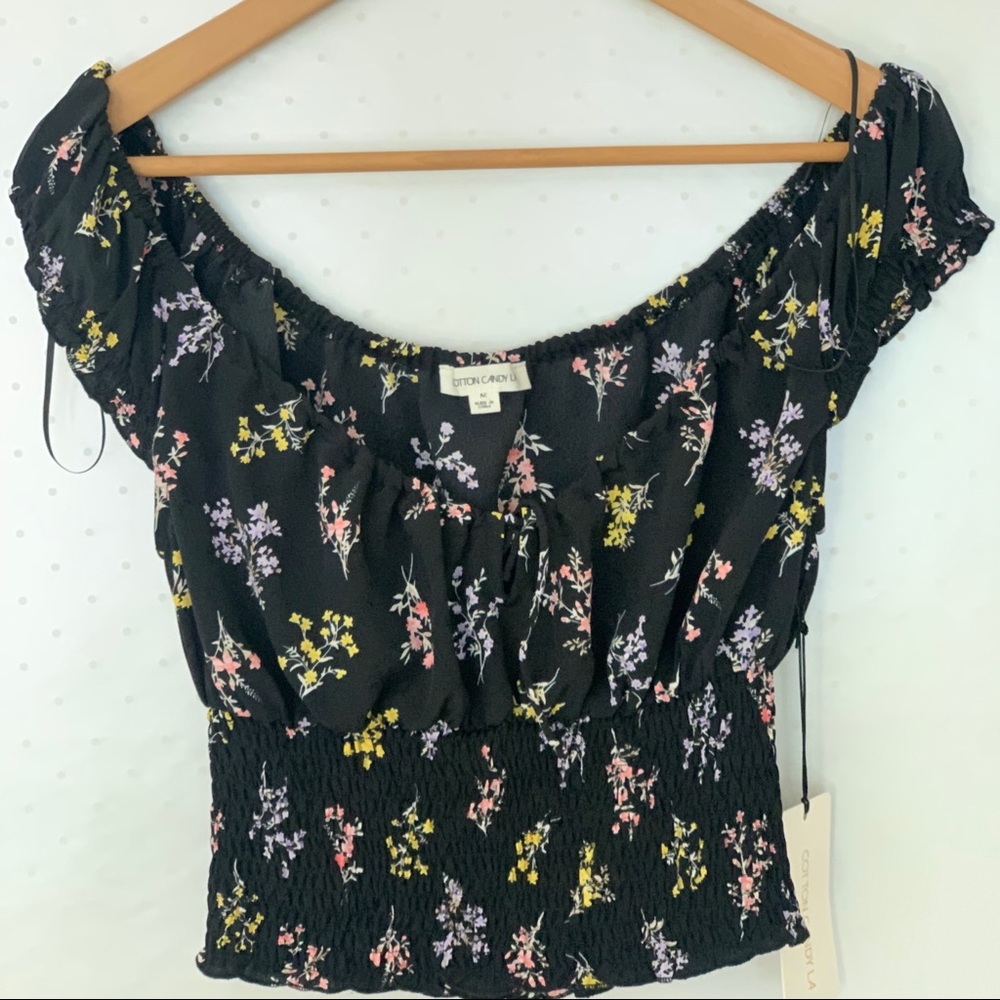 Cotton Candy LA Floral Crop Top